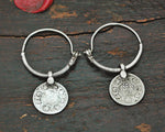 Indian Tribal Hoop Earrings with Coins