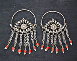 Uzbek Coral Hoop Earrings