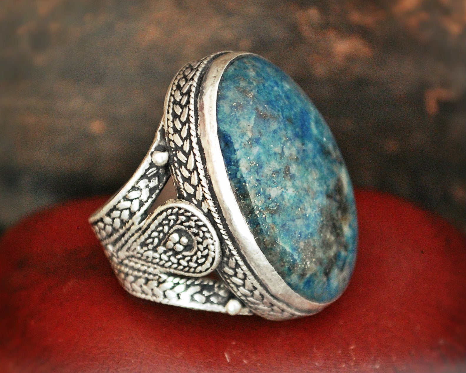 Antique Turkmen Ring with Big Stone - Size 8