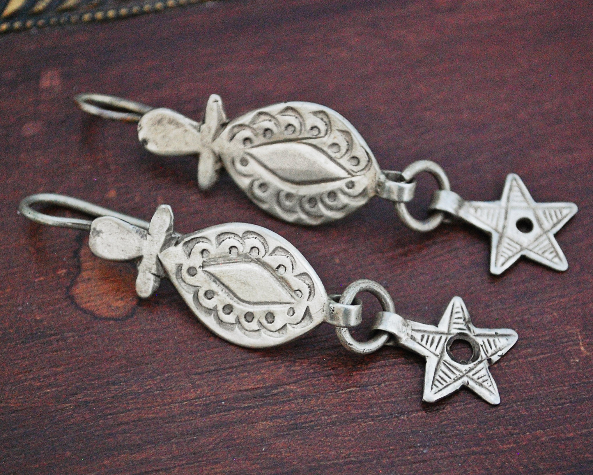 Old Berber Earrings with Stars