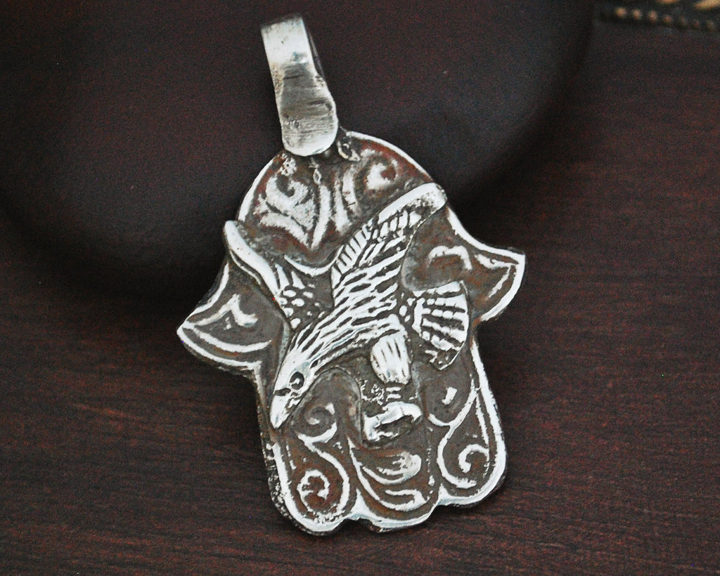 Old Berber Eagle Hamsa Pendant