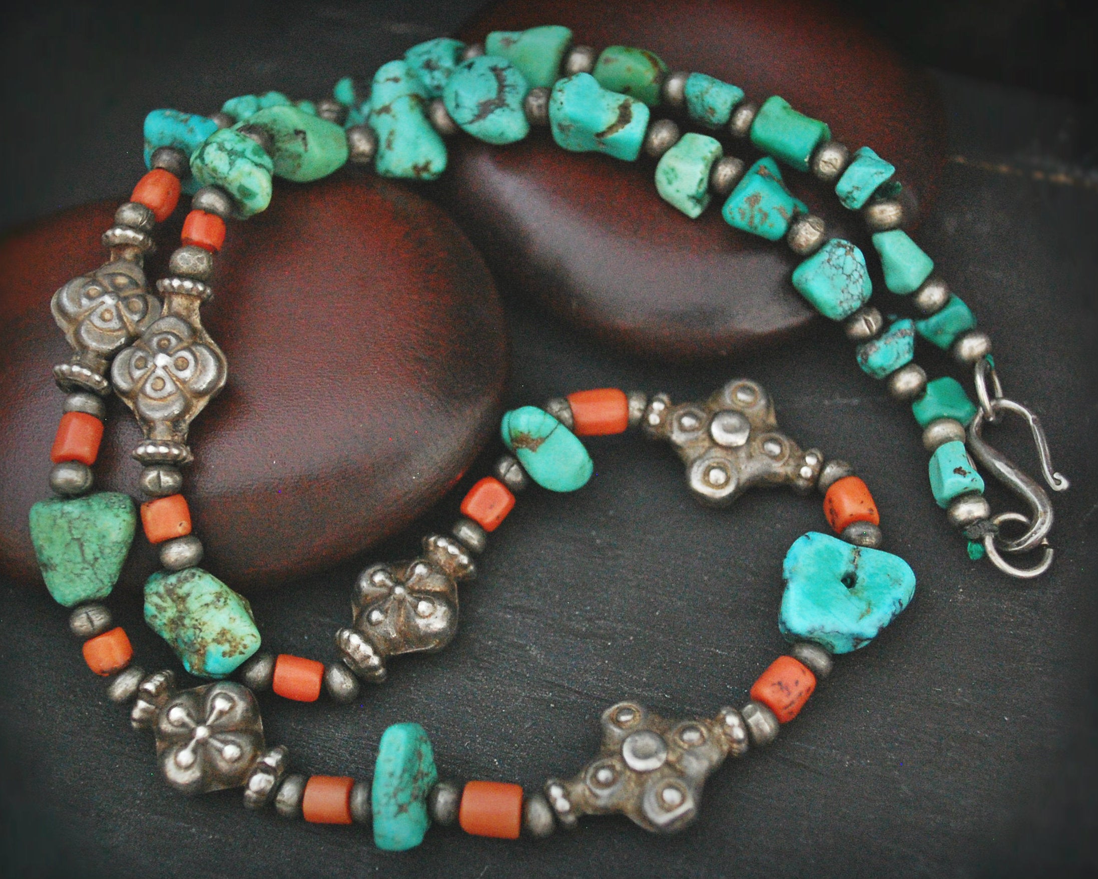 Coral and hot sale turquoise necklace