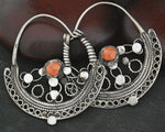 Reserved E. - Antique Afghani Hoop Earrings with Coral