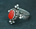 Ethnic Nepali Coral Ring - Size 5