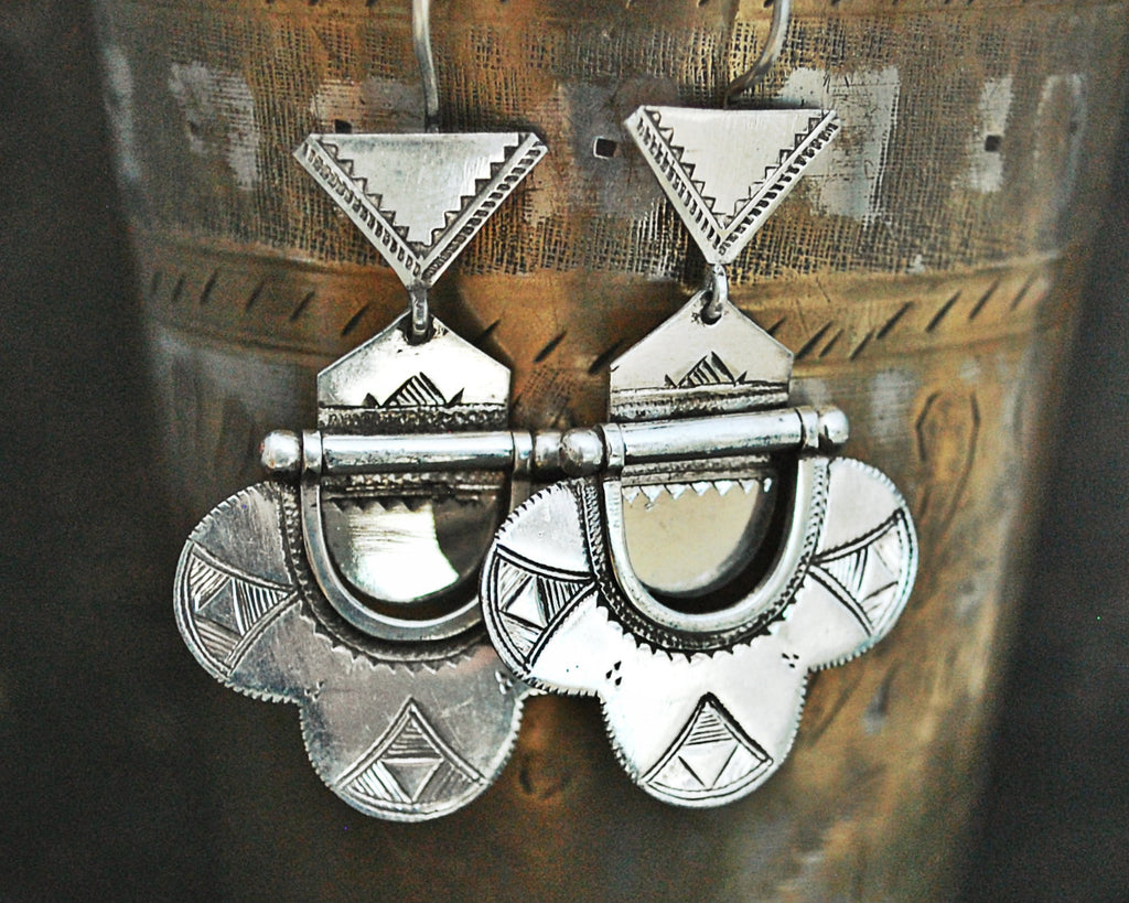 Hinged Tuareg Earrings with Carvings