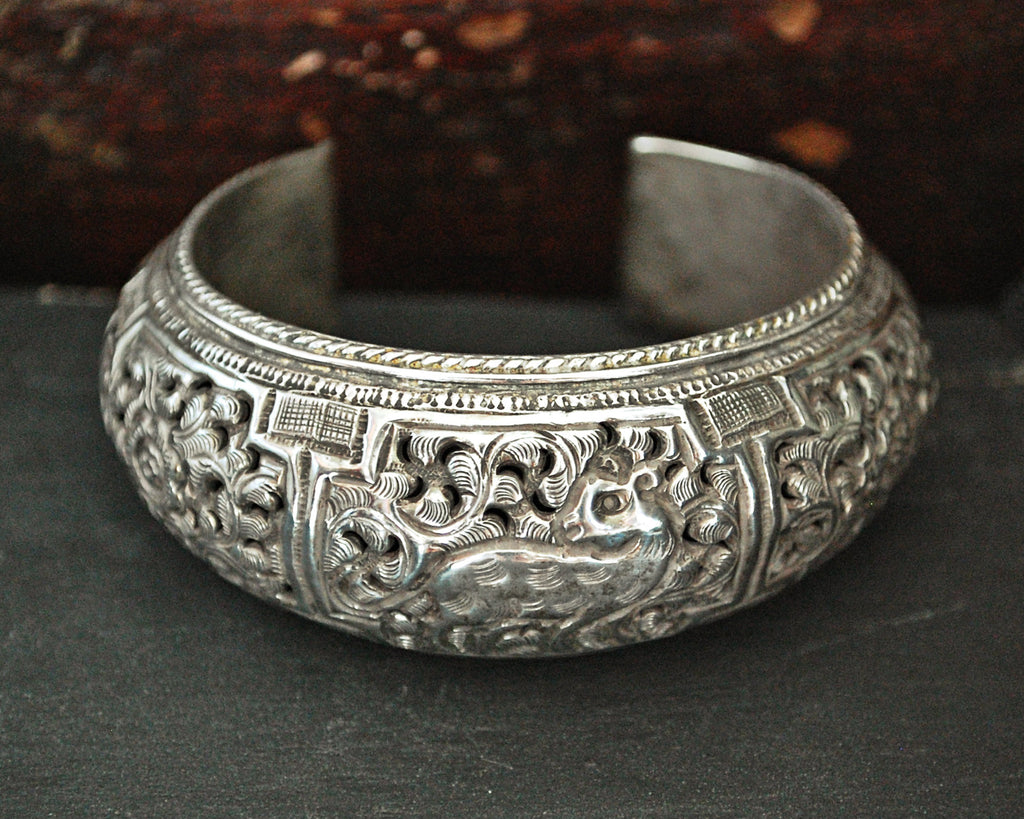 Nepali Repoussee Bracelet with Deer