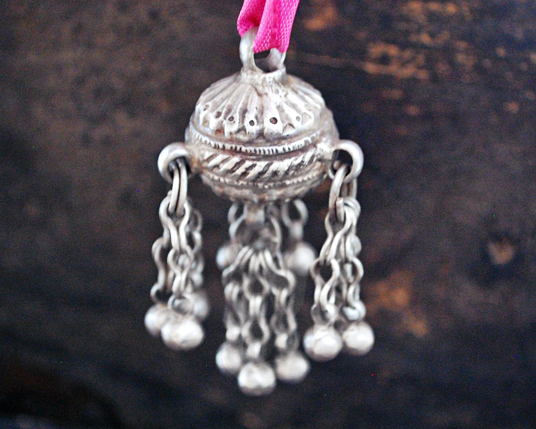 Rajasthani Silver Pendant with Bells