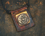 Tuareg Leather Talisman Pendant Necklace with Seal of Solomon