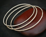 Twisted Wire Bangle Bracelet - Set of Three