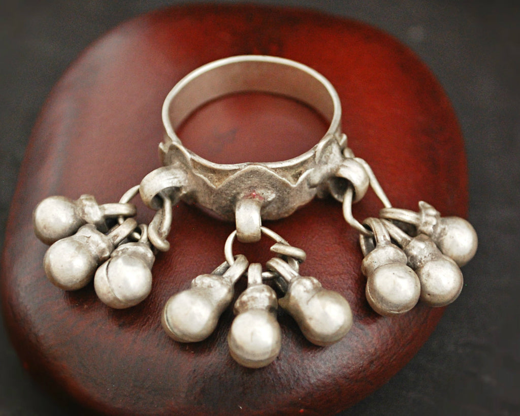 Rajasthani Tribal Silver Ring with Bells