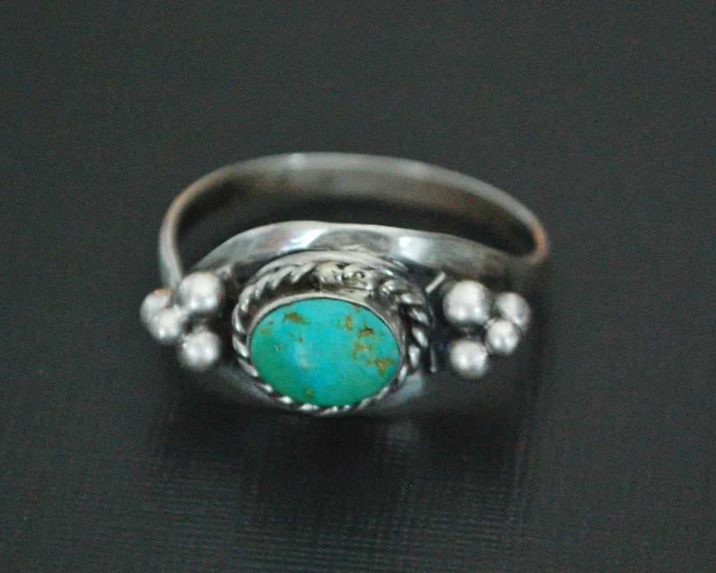 Ethnic Turquoise Ring - Size 8.75