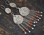 Uzbek Coral Earrings - Central Asian Earrings