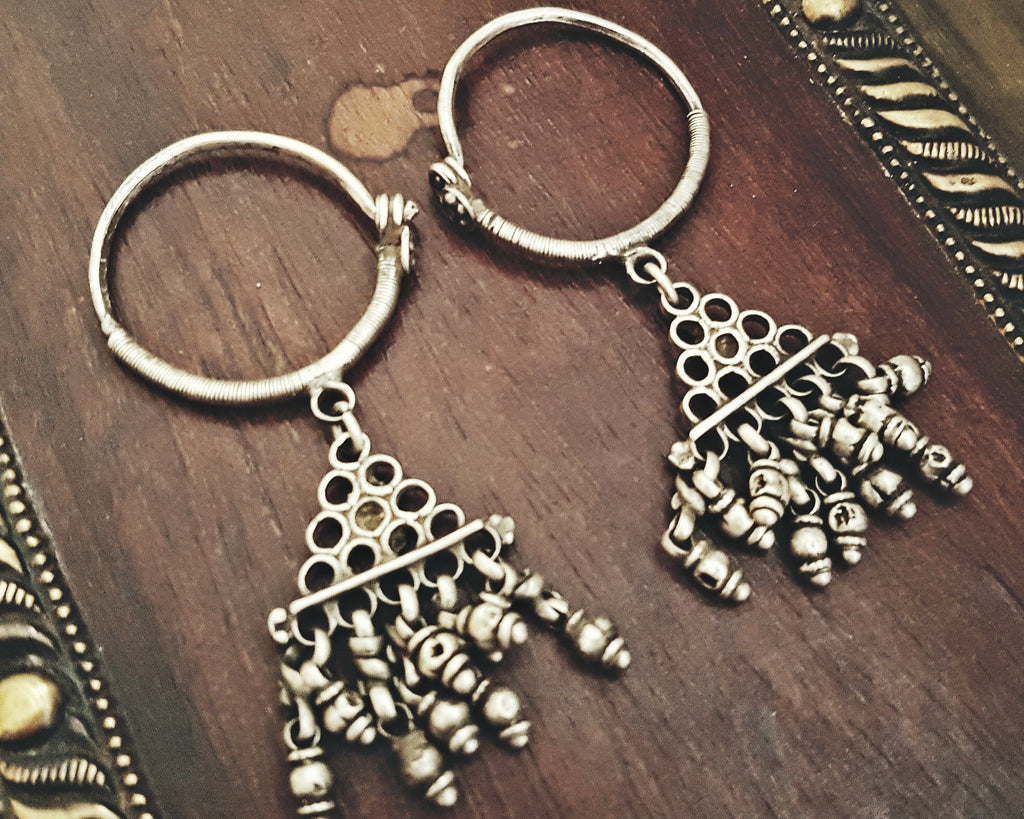 Rajasthani Silver Hoop Earrings