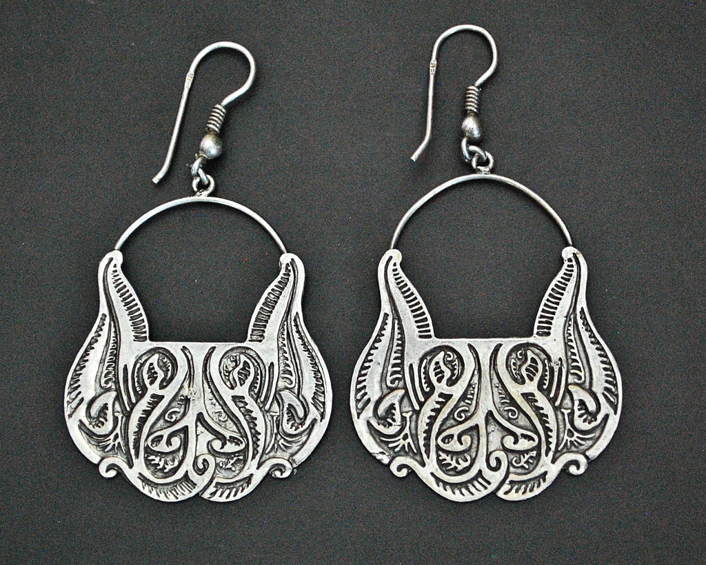 Egyptian Silver Dangle Earrings