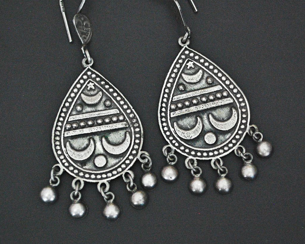 Egyptian Moon and Star Earrings with Bells