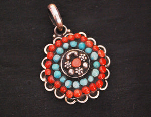 India Turquoise Coral Pendant