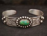 Navajo Fred Harvey Era Bracelet with Green Turquoise