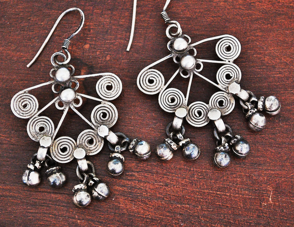 Rajasthani Silver Earrings with Bells