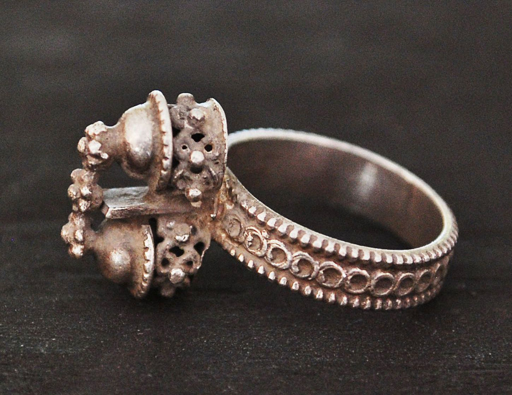 Antique Rajasthani Silver Ring - Size 5.25