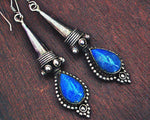 Ethnic Lapis Lazuli Earrings from India