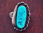 Native American Navajo Turquoise Ring - Size 9