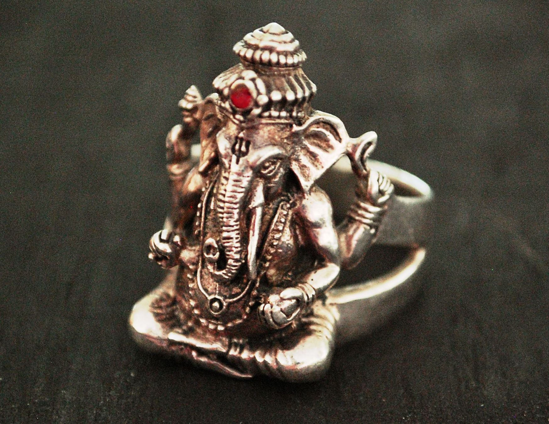 Ganesha Ring Sterling Silver- The Sattva Collection