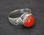 Antique Afghani Carnelian Ring - Size 7.5