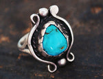 Native American Navajo Turquoise Ring - Size 8