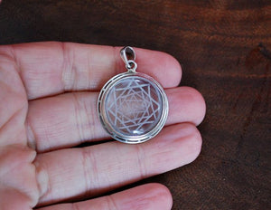 Sri Yantra Crystal Quartz Pendant