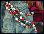 Multistone Mala with Multicolor Tassel - Multistone Gemstone Mala - Yoga Mala