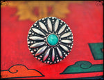 Rajasthani Silver Ring with Turquoise - Size 7 - Rajasthani Silver - Rajasthani Jewelry - Ethnic Tribal Indian Silver Ring