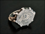 Old Turkmen Signet Ring with Deer - Size  10 - Islamic Silver Signet Ring - Ethnic Tribal Silver Ring