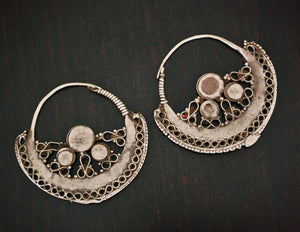 Huge Afghani Tribal Hoop Earrings - Tribal Hoop Earrings - Afghani Earrings - Ethnic Hoop Earrings