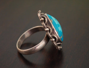 Ethnic Turquoise Ring from India - Size 8