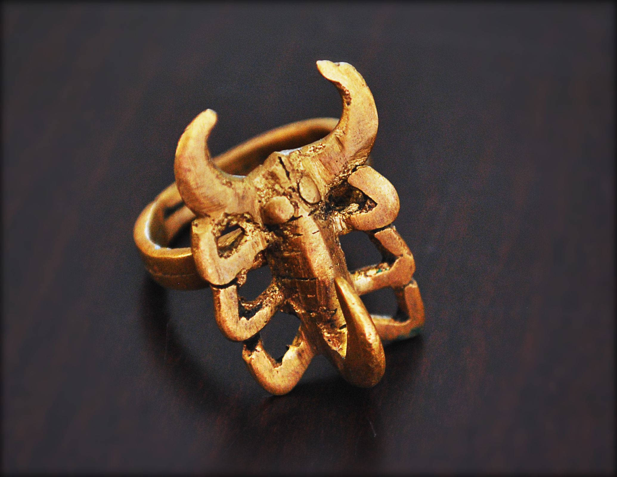 Old Lobi Scorpion Brass Ring - Size 10.5