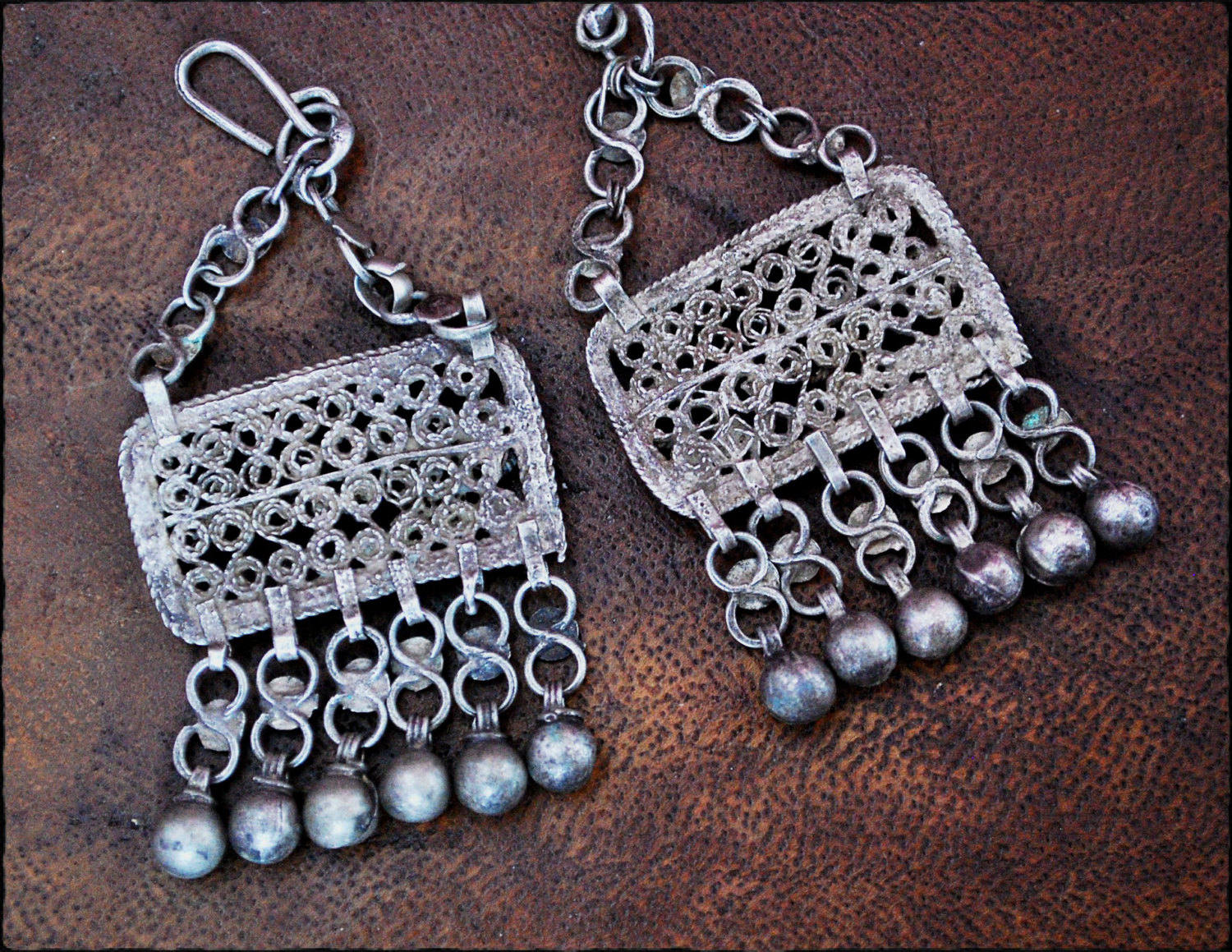 Egyptian Zar Earrings - Zar Cult Earrings - Bedouin Silver Earrings - Bedouin Silver Jewelry - Tribal Earrings - Nubian Silver Earrings