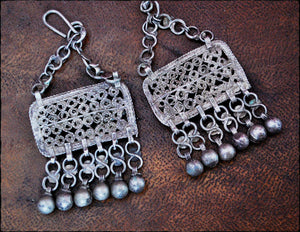 Egyptian Zar Earrings - Zar Cult Earrings - Bedouin Silver Earrings - Bedouin Silver Jewelry - Tribal Earrings - Nubian Silver Earrings