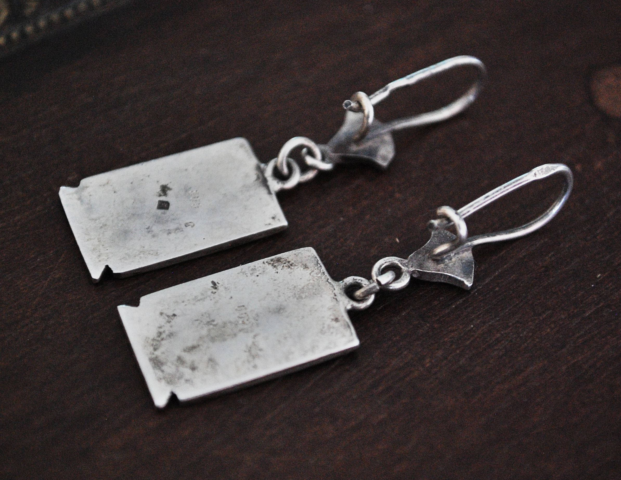 Egyptian Hieroglyph Earrings - Egyptian Cartouche Earrings - Egypt Silver Earrings - Egyptian Jewelry