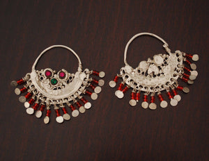 Antique Afghan Tribal Hoop Earrings - Tribal Hoop Earrings - Afghan Hoop Earrings - Ethnic Hoop Earrings