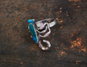 Scorpion Ring with Turquoise - Size 7.5