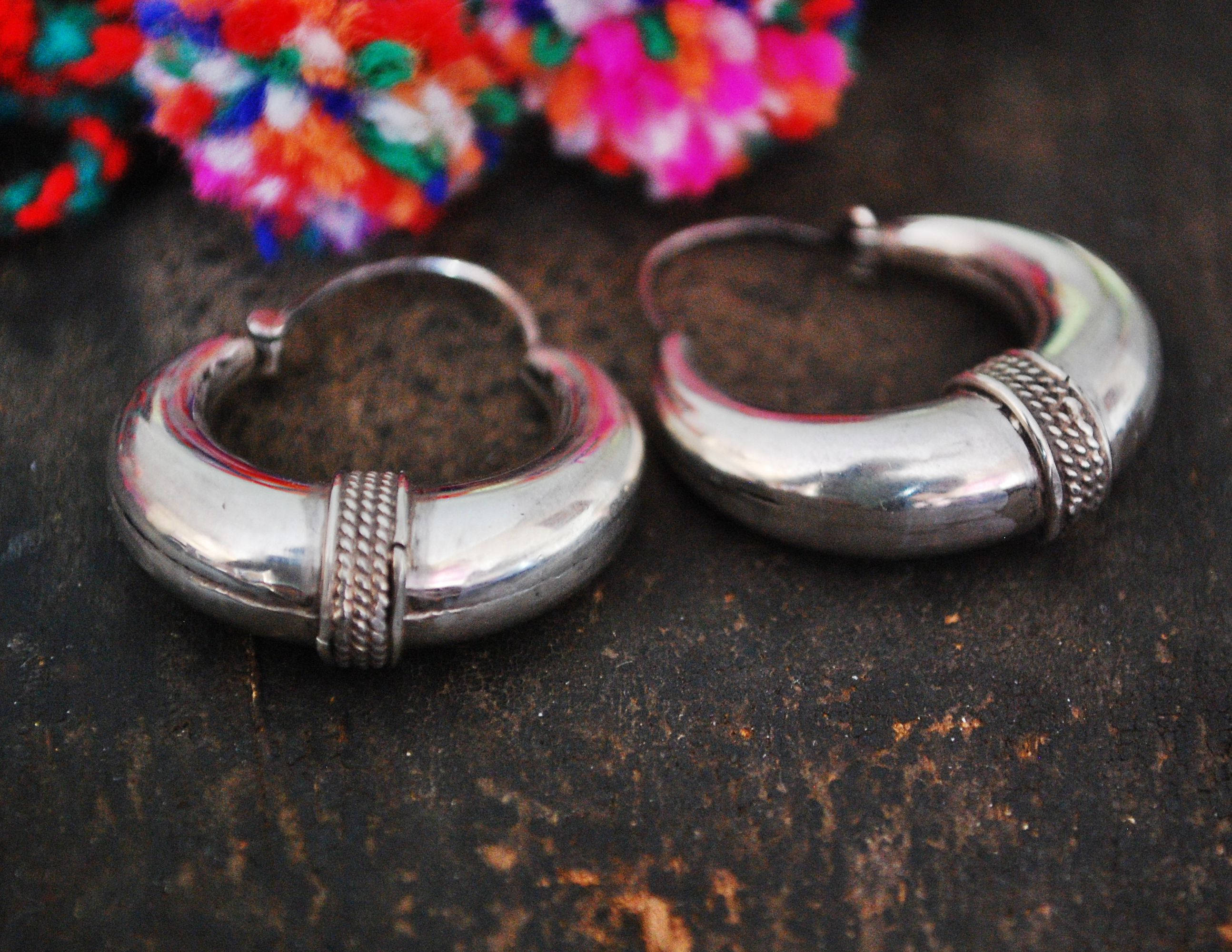 Ethnic Hoop Earrings - Medium