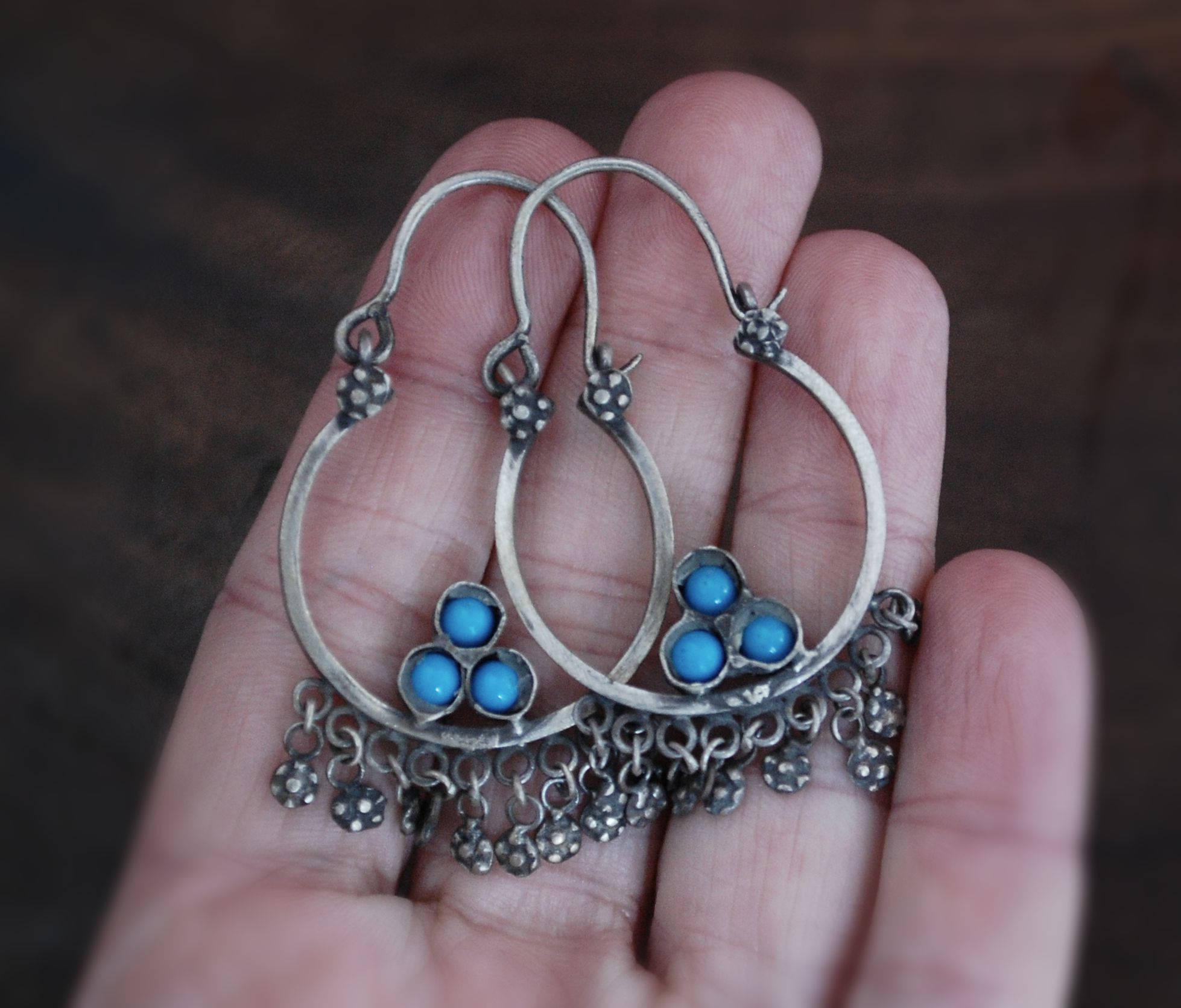 Antique Afghani Tribal Hoop Earrings - Tribal Hoop Earrings - Afghani Earrings - Ethnic Hoop Earrings - Afghani Jewelry