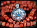 Small Tibetan Gau Prayer Box with Turquoise or Coral