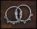 Antique Oman Bedouin Hoop Earrings - Tribal Hoop Earrings - Omani Silver Hoop Earrings - Yemen Hoop Earrings - Gauged Hoop Earrings