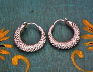 Ethnic Hoop Earrings - Small - Gypsy Hoop Earrings - Ethnic Tribal Hoop Earrings - Boho Jewelry