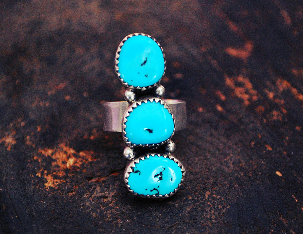 Navajo Turquoise Ring - Size 5+