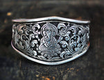 Ganesha Sterling Silver Cuff Bracelet from India - Ganesha Jewerly - Rajasthani Bracelet - Rajasthani Jewelry - Ethnic Indian Bracelet