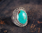 Ethnic Turquoise Ring - Size 9.5 - Turquoise Ring