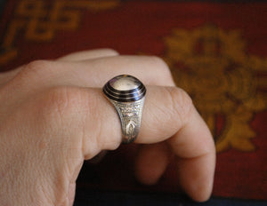 Tuareg Ring with Ebony Inlay- Size 7.5