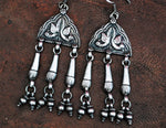 Rajasthani Silver Earrings with Bells - Indian Jewelry - Rajasthan Jewelry - Rajasthan Earrings - Gypsy Jewelry - Gypsy Earrings